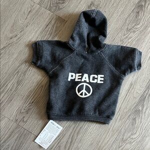 Kids Gray Hoodie with Peace Sign